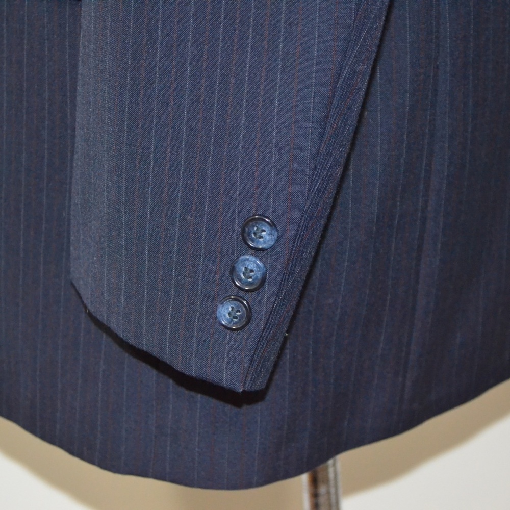 Karoll’s 42L Sport Coat Blazer Suit Jacket Navy Pi - Picture 4 of 8